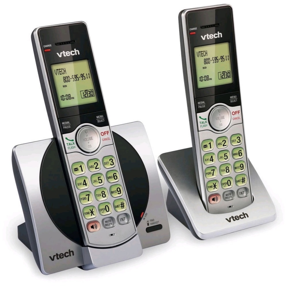 Vtech CS6919-2 Cordless Phone System 2 Handsets DECT 6.0 Silver Black